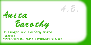 anita barothy business card