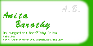 anita barothy business card